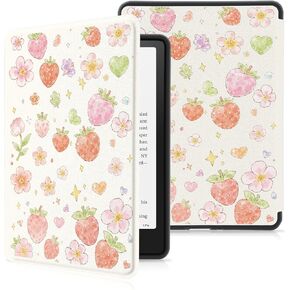 Cute Strawberry for 6" Kindle 11th Generation (2024/2022 Release) Glittering Star Slim Fit Cover,Auto Sleep/Wake Protective Case for Kindle Basic(Model NO.RS23CV/C2V2L3) in Kuwait