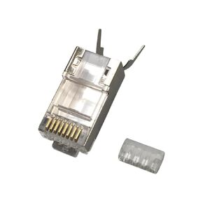 50U CAT7 RJ45 C0innector مطلي بالذهب Cat6A محمي FTP 8P8C تجعيد تمرير عبر كابل الشبكة قابس ثقب ملحقات الكمبيوتر جديد 2026 عالي لمكونات إلكترونية موثوقة in Kuwait