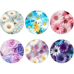 عبوة من 6 قطع - مقبض هاتف محمول قابل للطي للهواتف الذكية، حامل للهاتف المحمول ممتد للهاتف والحافظة - زهرة ملونة in Kuwait