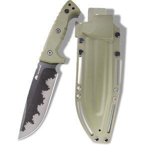 WT11 12'' Fixed Blade Fulltang Heavy Duty Knife, Military Tactical Knife with Keydex Sheath, Survival Bushcraft Knife for Hunting, Outdoor, Camping, Gift for Men(Green) in Saudi Arabia