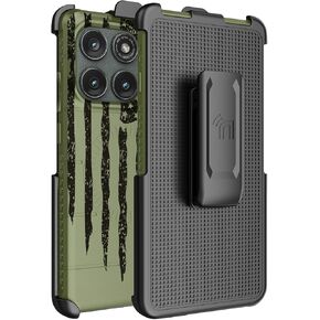 Nakedcelllphone Combo for Motorola Edge 2025 Phone Case, Rugged Case and Belt Clip Holster Holder (Compatible with MagSafe) - Army Green Rugged USA Flag in Saudi Arabia