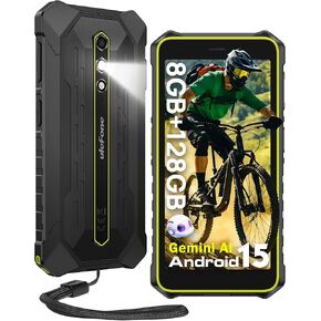هاتف Ulefone RugKing 2 Pro متين، 8(4+4) جيجابايت+128 جيجابايت ثماني النواة، 4500 مللي أمبير في الساعة، هاتف Android 15 مقاوم للماء، شاشة 5.45 بوصة HD+ Corning Gorilla، كاميرا 13 ميجابكسل + 5 ميجابكسل، قاعدة شحن، Al Assistant(Gemini)، أسود in Saudi Arabia
