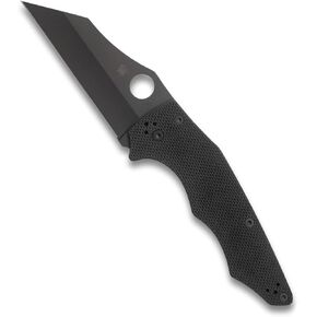 Spyderco YoJumbo Specialty Knife with Black Wharncliffe Blade and Black Coarse-Textured G-10 Handle - PlainEdge - C253GPBBK in Saudi Arabia