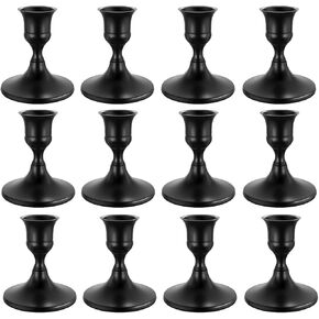 12 قطعة من حوامل الشموع المستدقة الفضية حامل الشمعدانات العتيق لديكور المنزل قطعة مركزية لطاولة الطعام وديكورات الحفلات والمهرجانات (فضي) in Kuwait