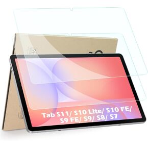 واقي شاشة مكون من عبوتين متوافق مع Samsung Galaxy Tab S11/ S10 Lite/ S10 FE/ S9 FE 10.9 بوصة/ S9/ S8/ S7 11 بوصة، زجاج مقسى [وضوح HD] [9 صلابة] [مضاد للخدش] [سهل التركيب] in Kuwait