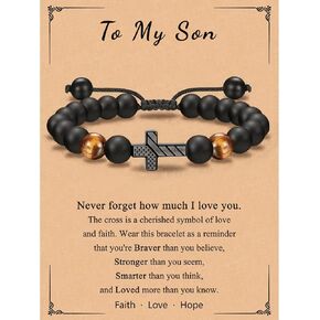 إلى هدايا الرجال سوار متقاطع للابن والحفيد والأب والزوج والأب الروحي والرجال - هدية عيد الميلاد والتخرج والتقاعد وعيد الميلاد المسيحي للمراهقين in Kuwait