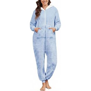 Gihuo Women's Fuzzy Onesie Warm Fleece Hooded Pajamas Winter Jumpsuit Loungewear in Saudi Arabia