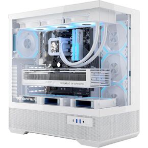 darkFlash LAND451 ATX PC Case, Vertical Graphics Card, Support BTF Motherboard, Full-View Mid Tower Gaming Case, Type-C Port, Up to Dual 360mm AIO, Supports RTX 5090 up to 420mm (Black) in Saudi Arabia