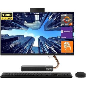 كمبيوتر مكتبي لينوفو IdeaCentre 5 مقاس 23.8 بوصة FHD الكل في واحد، معالج AMD Ryzen 7 5700U، ذاكرة الوصول العشوائي 16 جيجا، 512 جيجا SSD، WiFi6، بلوتوث، كاميرا ويب، لوحة مفاتيح وماوس لاسلكي، Windows 11 Pro، رمادي in Kuwait