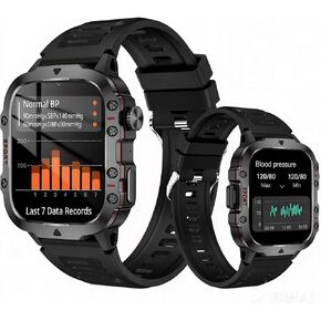 Blood Pressure Watch for Men, IP68 Waterproof Blood Pressure Watch, 1.96" High-Resolution Touch Screen Smart Fitness Tracker with 100+ Sport Modes for Android/iOS in Saudi Arabia