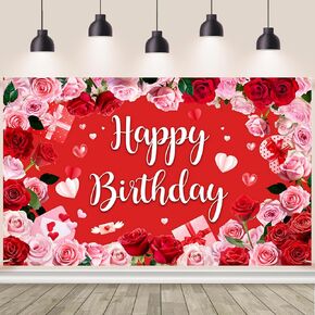 Valentine's Day Backdrop Banner for Birthday Party Decorations, Red Pink Galentines Day Party Supplies with Hearts Design, 70.8 x 43.3 Inch in Kuwait