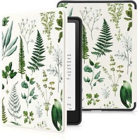 Sage Green Leaf Botanical Plant for 6" Kindle 11th Generation (2024/2022 Release) Slim Fit Lightweight Cover，Auto Sleep/Wake Protective Case for Kindle Basic(Model NO.RS23CV/C2V2L3) in Kuwait