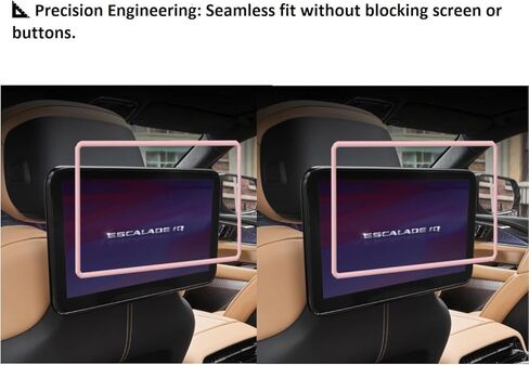 Silicone Screen Protector for 2021-2026 Cadillac Escalade Rear Seat Entertainment System, Soft Edge Guard Shockproof Anti-Crash Cover for Backseat Headrest Screen, Easy to Install (Pink) in Saudi Arabia