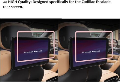 Silicone Screen Protector for 2021-2026 Cadillac Escalade Rear Seat Entertainment System, Soft Edge Guard Shockproof Anti-Crash Cover for Backseat Headrest Screen, Easy to Install (Pink) in Saudi Arabia