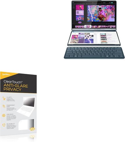 BoxWave Screen Protector Compatible With Lenovo Yoga Book 9i (83FF) - ClearTouch Anti-Glare Privacy (2-Pack), Privacy Screen Protector Flexible Film Anti-Glare in Saudi Arabia