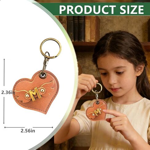 Initial Letter Leather Alphabet Keychain Holder Case Compatible with AirTag,Cute Protective Air Tag Cover with Bronze Keyring,Anti-Scratch Finder GPS Tracker Case for Pets Keys Wallet Luggage(M) in Saudi Arabia