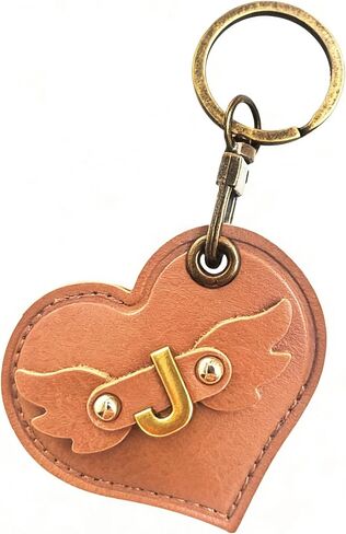 Initial Letter Leather Alphabet Keychain Holder Case Compatible with AirTag,Cute Protective Air Tag Cover with Bronze Keyring,Anti-Scratch Finder GPS Tracker Case for Pets Keys Wallet Luggage(M) in Saudi Arabia