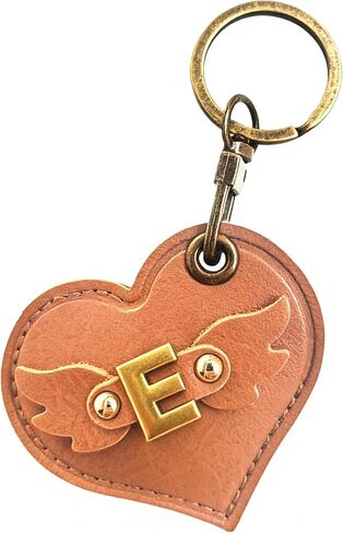 Initial Letter Leather Alphabet Keychain Holder Case Compatible with AirTag,Cute Protective Air Tag Cover with Bronze Keyring,Anti-Scratch Finder GPS Tracker Case for Pets Keys Wallet Luggage(M) in Saudi Arabia