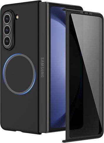 Ruky Magnetic Case for Z Fold 6, with Privacy Screen Protector, Z Fold 6 Case [Compatible with MagSafe], Slim Thin Protective Full Body Phone Cover for Samsung Galaxy Z Fold 6 5G, Black in Saudi Arabia