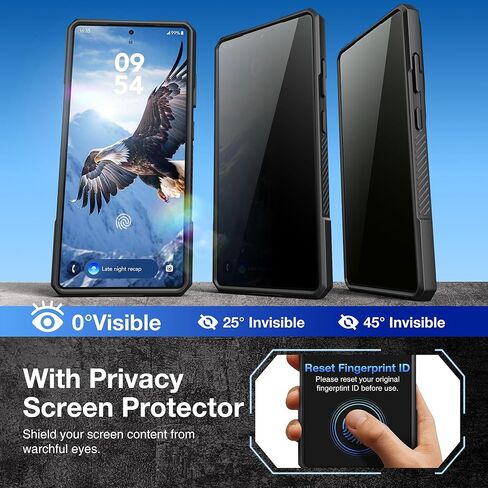 حافظة TONGATE مغناطيسية لهاتف Samsung Galaxy S25 Ultra مع حامل من سبائك الألومنيوم، وواقي شاشة للخصوصية، متوافق مع MagSafe، حافة مضادة للانزلاق من مادة TPU، حافظة حماية من الدرجة العسكرية لهاتف S25 Ultra، أسود in Kuwait