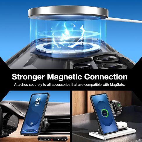 حافظة TONGATE مغناطيسية لهاتف Samsung Galaxy S25 Ultra مع حامل من سبائك الألومنيوم، وواقي شاشة للخصوصية، متوافق مع MagSafe، حافة مضادة للانزلاق من مادة TPU، حافظة حماية من الدرجة العسكرية لهاتف S25 Ultra، أسود in Kuwait