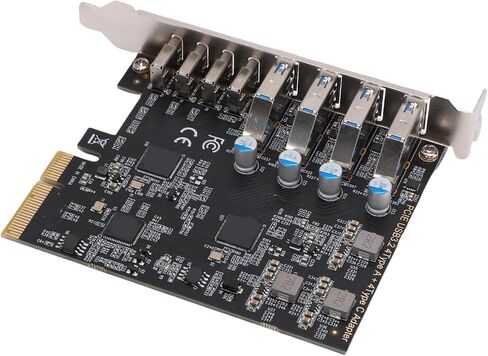 بطاقة Yunseity PCIe إلى USB 3.2 الجيل الثاني، 8 منافذ 4 نوع C 4 نوع A عرض النطاق الترددي 10 جيجابت في الثانية، مع التوصيل والتشغيل، من أجل فوز Linux لأجهزة الكمبيوتر المكتبية OS X in Kuwait