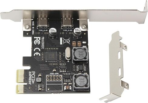 محول PCIE1X إلى 2 منفذ USB3.1 TypeC 2 منفذ TypeC PCIe بطاقة توسيع وحدة تحكم المضيف لنقل البيانات بسرعة in Kuwait