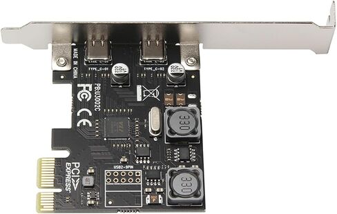 محول PCIE1X إلى 2 منفذ USB3.1 TypeC 2 منفذ TypeC PCIe بطاقة توسيع وحدة تحكم المضيف لنقل البيانات بسرعة in Kuwait