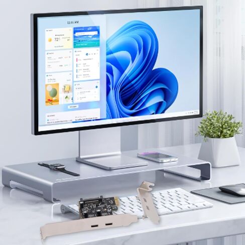 بطاقة PCIe إلى USB 3.2 Gen 1، 2 منافذ USB من النوع C بطاقة توسيع PCIe بعرض النطاق الترددي 5 جيجابت في الثانية، مع محول 3. Gen 1، للكمبيوتر المكتبي OS X in Kuwait