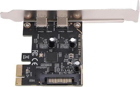 بطاقة PCIe إلى USB 3.2 Gen 1، 2 منافذ USB من النوع C بطاقة توسيع PCIe بعرض النطاق الترددي 5 جيجابت في الثانية، مع محول 3. Gen 1، للكمبيوتر المكتبي OS X in Kuwait