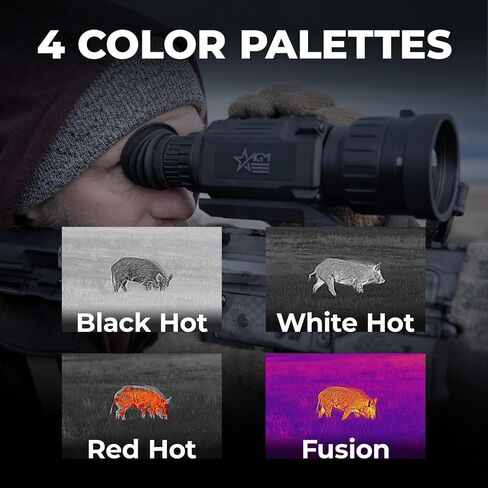 AGM Global Vision Clarion Dual Focus Thermal Imaging Scope – Switchable Base Magnification, 12μm Sensor, Video Recording, WiFi, Waterproof Thermal riflescope for Hunting in Saudi Arabia