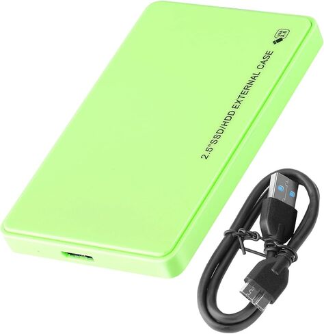 2.5" Hard Drive Enclosure,5Gbps USB 3.0 to SATA III Tool-Free External Hard Disk Case for 2.5 inch 9.5mm 7mm HDD SSD Up to 4TB (Green) in Saudi Arabia