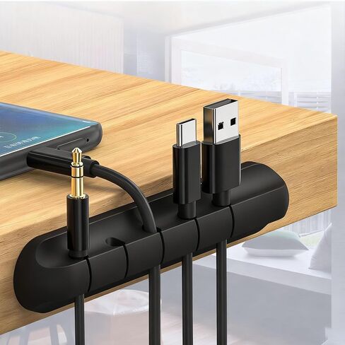 مشابك تنظيم الأسلاك ذات 5 فتحات مقاس 4.5 بوصة - للاستخدام المكتبي والمكتبي، وكابلات USB وحامل الملحقات الإلكترونية in Saudi Arabia