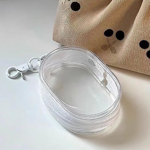 2 Pack Transparent Cable Organizer Case With Keychain Portable Clear Storage Pouch For Charger Earbuds Keys in Saudi Arabia