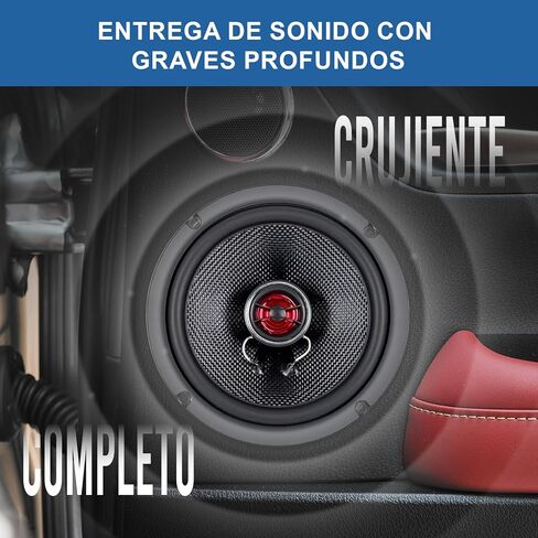 6.5 Inch Car Door Coaxial Speaker, 4 Ohm, 500 Watt Max Power, 50 Watt RMS, Full-Fit Front Audio Speakers with Rich Bass,1 Pair in Saudi Arabia