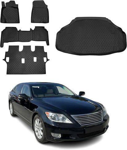 سجادات أرضية OMAC لسيارة Lexus LS460 2007-2012 سجادات سيارة مناسبة لجميع الأحوال الجوية ثلاثية الأبعاد مخصصة مقاومة للماء وبطانات أرضية TPE عديمة الرائحة مقاسة بالليزر وغير قابلة للانزلاق (أسود) in Kuwait