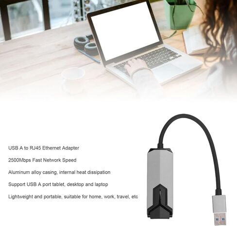 محول USB للشبكة السلكية 2.5 جيجابت في الثانية من Zopsc، دونجل إيثرنت من سبائك الألومنيوم لأجهزة الكمبيوتر المحمول والكمبيوتر المكتبي، متوافق مع OS X، XPS، 5/4/3، محمول ومستقر in Kuwait