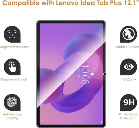 واقيات شاشة مكونة من قطعتين متوافقة مع Lenovo Idea Tab Plus 12.1 بوصة / Tab K12 (2025)، زجاج مقسى [وضوح HD] [9 صلابة] [سهلة التركيب] بديل لـ TB361FU / TB361ZU in Kuwait