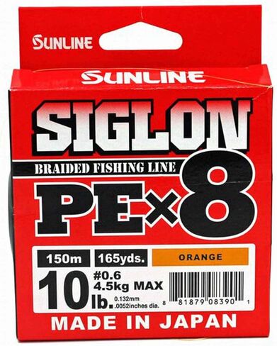 Sunline 63053486 Siglon PEx8 8-Strand Braided Line 10lb 165yd Orange Tight Weave Low Diameter in Saudi Arabia