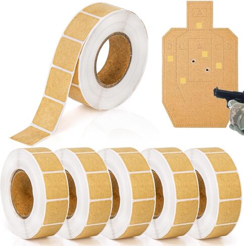 6000 Pieces / 6 Rolls 0.87 Inch Target Pasters, Square Self-Adhesive Target Sticker for Shooting Practice, Shooting Cardboard Paper Markers Label for Pistol Shooting Range Targets in Saudi Arabia