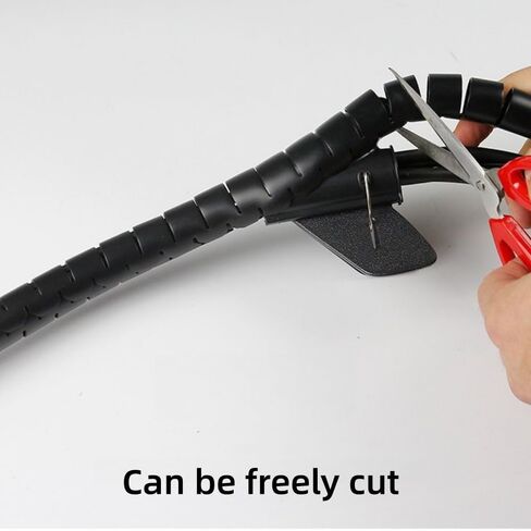 PVC Cable Management Sleeve 3m Flexible Waterproof Easy Install for Computer, Car or Desk Office Cable Organization, Black in Saudi Arabia