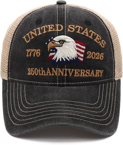 أمريكا 250th الذكرى الولايات المتحدة الأمريكية قبعة قابل للتعديل المطرزة 250th الذكرى الوطنية الرجعية غسلها قبعة قبعات البيسبول in Kuwait
