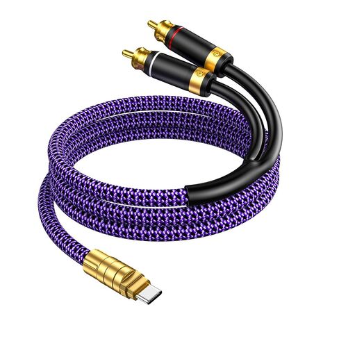 كابل صوت USB C إلى RCA، كابل ستيريو من النوع C إلى 2 RCA Y لسلسلة iPhone 16 15، كمبيوتر محمول لوحي إلى المسرح المنزلي ومكبر صوت DVD وستيريو السيارة (3.2 قدم/1 متر) in Kuwait
