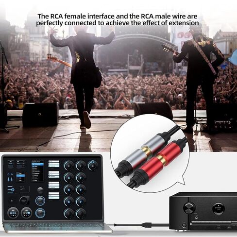 Aux to 2 RCA Cable 1ft, RCA Female to 3.5mm Male Cable Gold Plated 1/8 Jack Stereo Audio Converter Compatible with Stereo Speaker, HiFi Stereo System, Tablets, MP3 in Kuwait