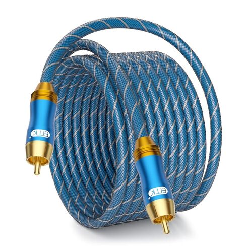 كابل صوت محوري رقمي EMK لعشاق الصوت 75 أوم SPDIF كابل مضخم صوت محوري RCA إلى RCA مع قلب OFC ومحمي (1.5 قدم/0.5 متر) in Saudi Arabia