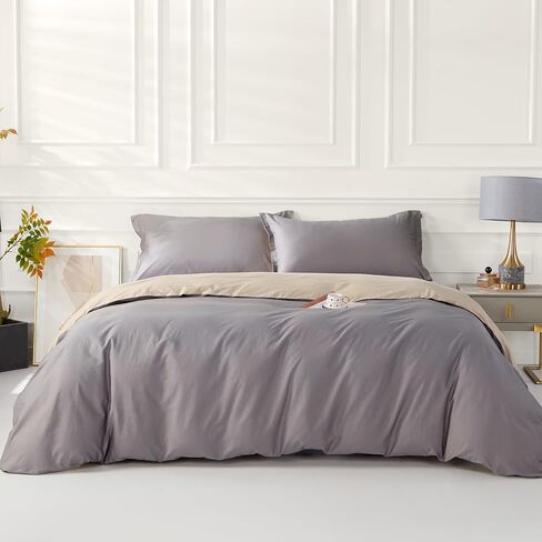 SAPHREAS Purple Duvet Cover Queen Size 3 Pieces Extra Soft Cotton Bedding Set for Kids & Adults, Includes 1 Lavender Duvet Cover 90"x90" with Zipper Closure & 2 Pillow Shams, Comforter Not Included in Kuwait