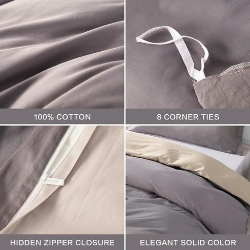 SAPHREAS Purple Duvet Cover Queen Size 3 Pieces Extra Soft Cotton Bedding Set for Kids & Adults, Includes 1 Lavender Duvet Cover 90"x90" with Zipper Closure & 2 Pillow Shams, Comforter Not Included in Kuwait