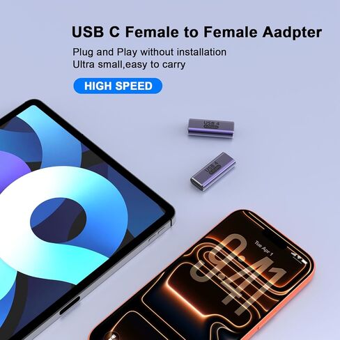 USB C Female to Type C Female Adapter,USB C Coupler TypeC Extension Adopter iPhone Charging Extender Adapter for Apple iPhone 17 16 15 Pro Max Thunderbolt 4/3 Data Transfer 8K@60Hz Video in Kuwait