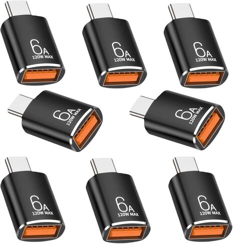 BOMIE USB C to USB Adapter 4 Pack,6A 120W Fast Charging 10Gbps Data Transfer,USB C Male to USB 3.2 Female OTG Adapter for Phone 15/16/17,Pad,Ma-cBook Pro/Air,Smartphone,Laptop,Tablet Black in Saudi Arabia