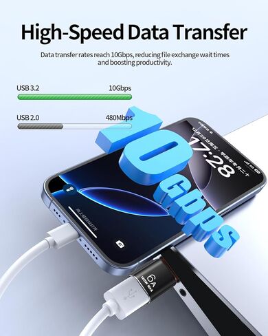 BOMIE USB C إلى USB محول 4 حزمة، 6A 120W شحن سريع 10 جيجابت في الثانية لنقل البيانات، USB C ذكر إلى USB 3.2 أنثى OTG محول للهاتف 15/16/17، وسادة، Ma-cBook Pro/Air، الهاتف الذكي، الكمبيوتر المحمول، الكمبيوتر اللوحي أسود in Kuwait